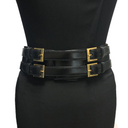 ALEXANDER Mc QUEEN size 80 large belt in black leather