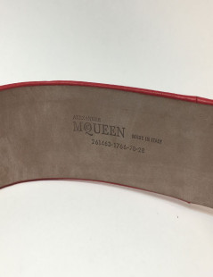 Ceinture T 70  ALEXENDER Mc QUEEN cuir rouge et noeud 