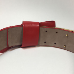 Ceinture T 70  ALEXANDER Mc QUEEN cuir rouge et noeud 