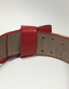 Ceinture T 70  ALEXENDER Mc QUEEN cuir rouge et noeud 