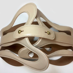 Ceinture T 75  ALEXENDER Mc QUEEN cuir beige