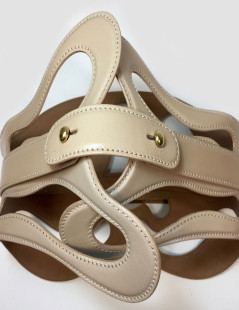 Ceinture T 75 ALEXANDER Mc QUEEN cuir beige