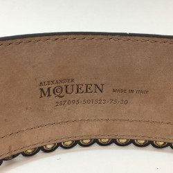 Ceinture T 75  ALEXENDER Mc QUEEN cuir marron "cartouchière"