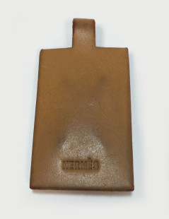  HERMES gold leather and ruthenium pendant