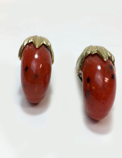 ISABEL CANOVAS coral clip-on earrings