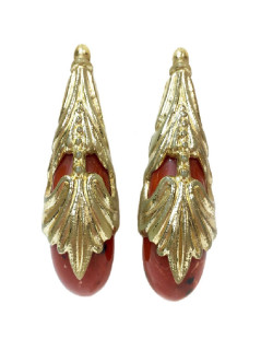 ISABEL CANOVAS coral clip-on earrings