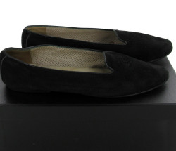 Ballerines CHANEL en daim noir T38