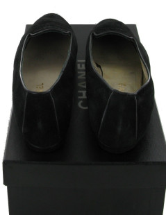 Ballerines CHANEL en daim noir T38