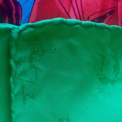 HERMES scarf Christophe Colomb découvre l'Amérique in multicolored silk