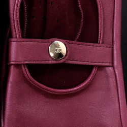 Longues mitaines CHANEL T7,5 en cuir d'agneau fuchsia