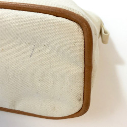 HERMES vintage toiletry bag in beige canvas