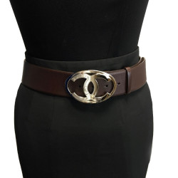 Ceinture CHANEL T 80 en cuir marron