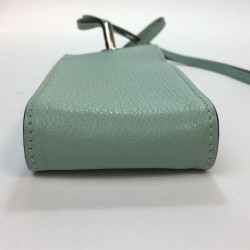 mini pochette HERMES en cuir bleu céladon