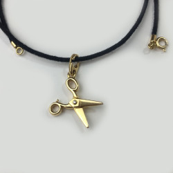 DIOR necklace with a scissors charm in gold and small diamond