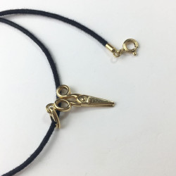 DIOR necklace with a scissors charm in gold and small diamond