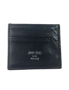 Porte-Cartes JIMMY CHOO clouté cuir noir 