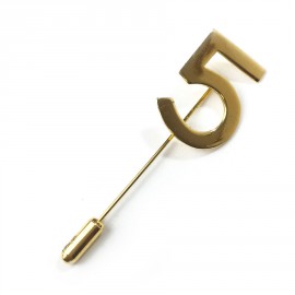 CHANEL number 5 pin in gilt metal