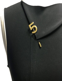 CHANEL number 5 pin in gilt metal