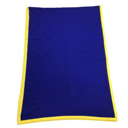 CHANEL blue cashmere with yellow trim shawl