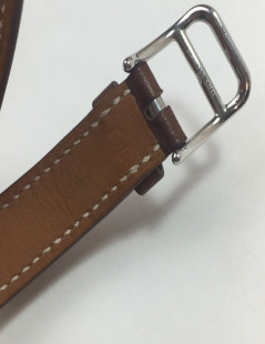 HERMES  kelly wtach with bracelet in calfskin barenia leather