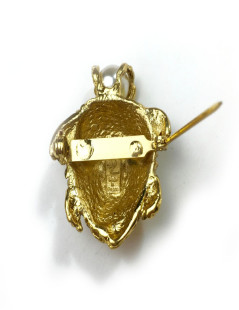 YVES SAINT LAURENT YSL gilded turtle brooch