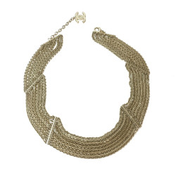 CHANEL vintage multi-chains belt in pale gold metal