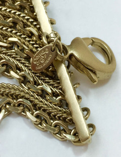 CHANEL vintage multi-chains belt in pale gold metal