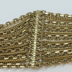 CHANEL vintage multi-chains belt in pale gold metal