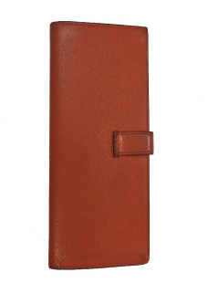 HERMES Bearn wallet in Potiron Mysore goat leather