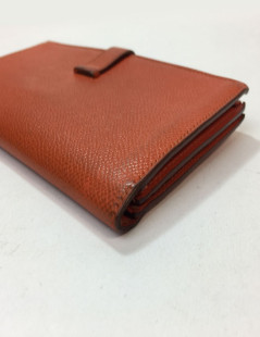 HERMES Bearn wallet in Potiron Mysore goat leather