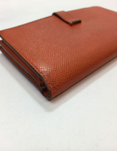 HERMES Bearn wallet in Potiron Mysore goat leather