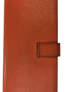 HERMES Bearn wallet in Potiron Mysore goat leather