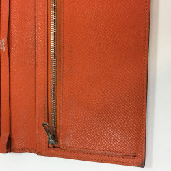 HERMES Bearn wallet in Potiron Mysore goat leather