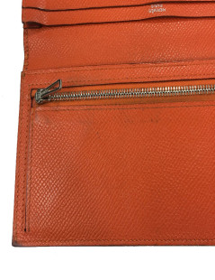 HERMES Bearn wallet in Potiron Mysore goat leather