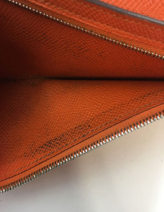 HERMES Bearn wallet in Potiron Mysore goat leather