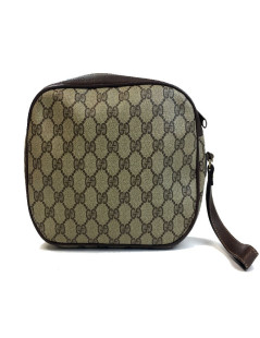 Pochette GUCCI en toile monogram marron