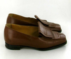 Mocassins HERMES en box gold T 35