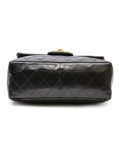 Sac Jumbo CHANEL cuir d'agneau matelassé noir Vintage