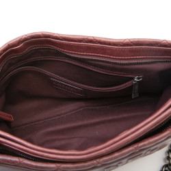 Sac CHANEL cuir verni matelassé vieilli bordeaux