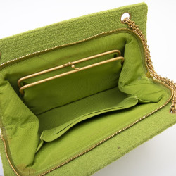 CHANEL vintage bag in anise green terry cloth