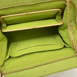 CHANEL vintage bag in anise green terry cloth