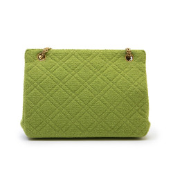 CHANEL vintage bag in anise green terry cloth