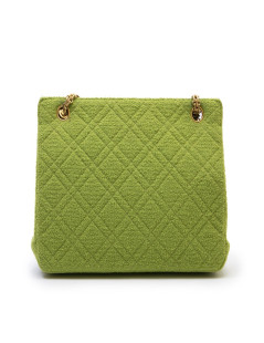 Sac CHANEL en tissu éponge vert anis Vintage