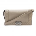 CHANEL boy bag in beige leather