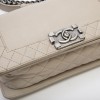 CHANEL boy bag in beige leather