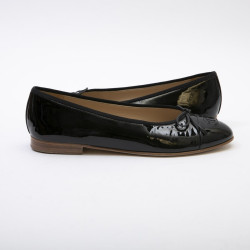 Ballerines T 39.5 CHANEL cuir verni noir