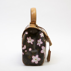 Sac LOUIS VUITTON "cherry blossom" Takashi Murakami toile Monogram marron fleurs roses