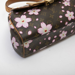 Sac LOUIS VUITTON "cherry blossom" Takashi Murakami toile Monogram marron fleurs roses