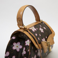 Sac LOUIS VUITTON "cherry blossom" Takashi Murakami toile Monogram marron fleurs roses