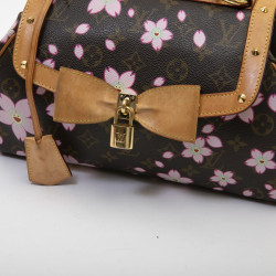 Sac LOUIS VUITTON "cherry blossom" Takashi Murakami toile Monogram marron fleurs roses